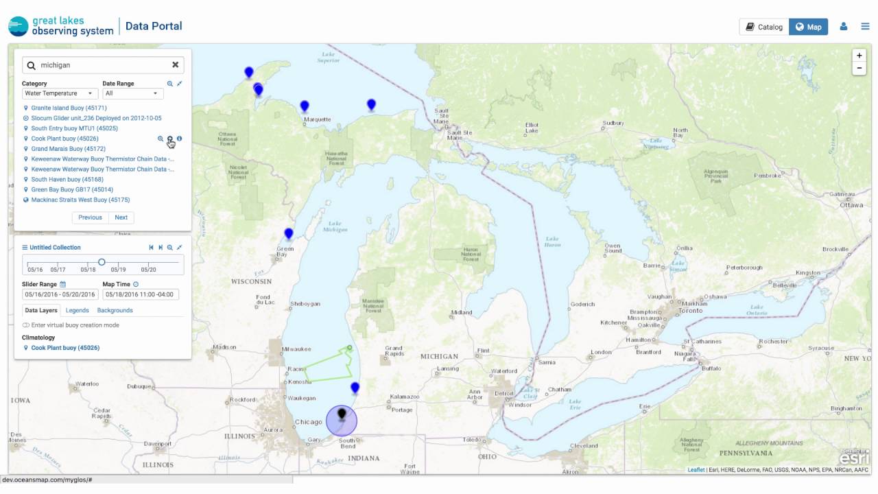 MyGLOS Demo Lake Michigan Water Temperature YouTube