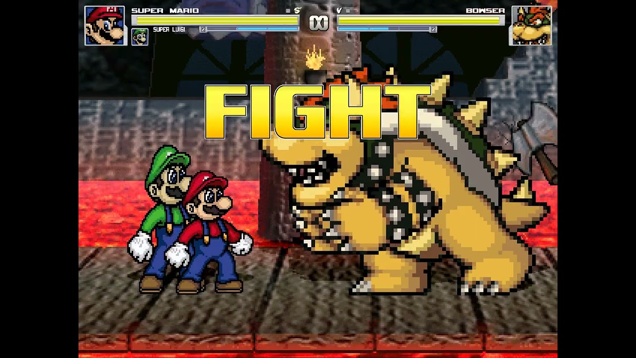 M.U.G.E.N - Super Mario and Super Luigi vs Bowser