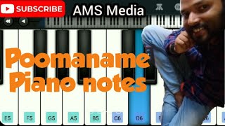 Poomaname Piano notes || Nirakkoottu || Mammootty || Sumalatha || Shyam || Walkband || Suneeshtram