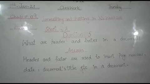 Class 5 (Computer), Chapter #9 Short Q/A #5.