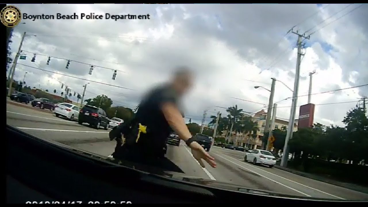 Video: Boynton Beach police officer struck by car - YouTube