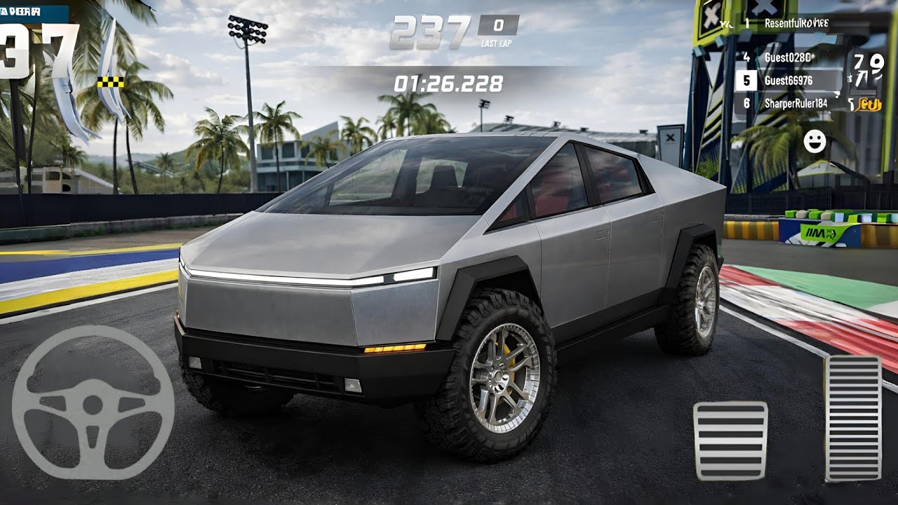 Tesla Cybertruck Extreme Race | Extreme Car Driving Simulator | Car Race Game, Android Mobile Game