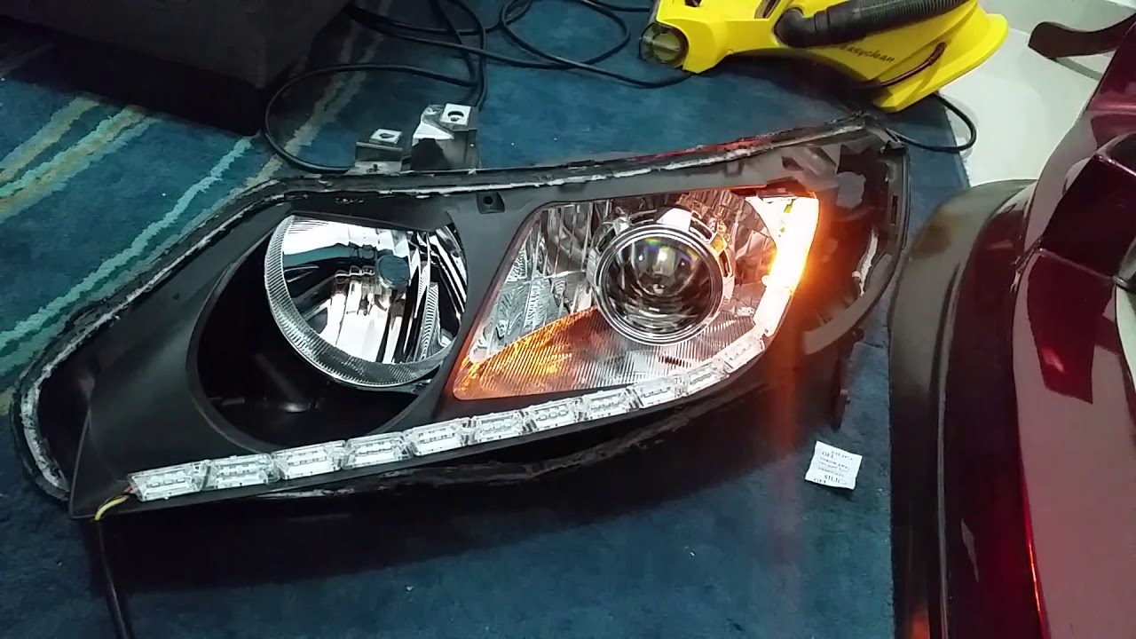 Testing 8th gen Civic headlight retrofit YouTube