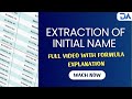 Extract Initials from Full Name in Excel | Formula Explained Step-by-Step