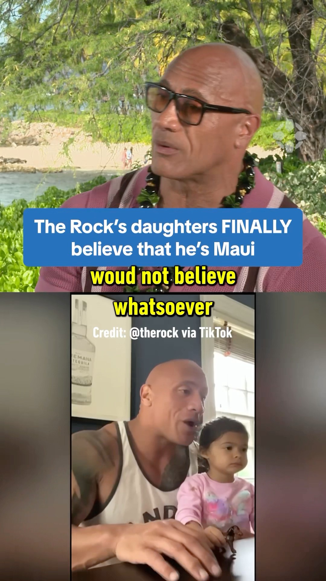 What The Rock had to do to get his daughters to believe he was Maui