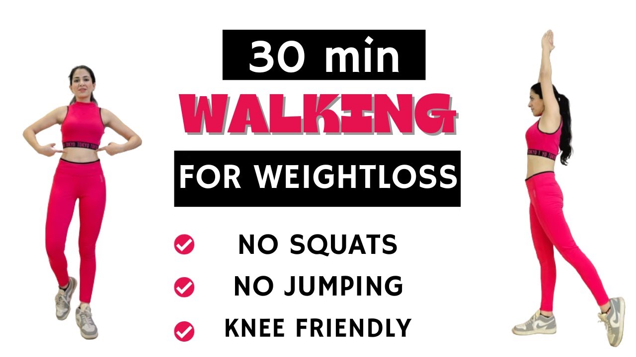 30 MIN WALKING Workout For Weight Loss : Knee Friendly No Jumping ...