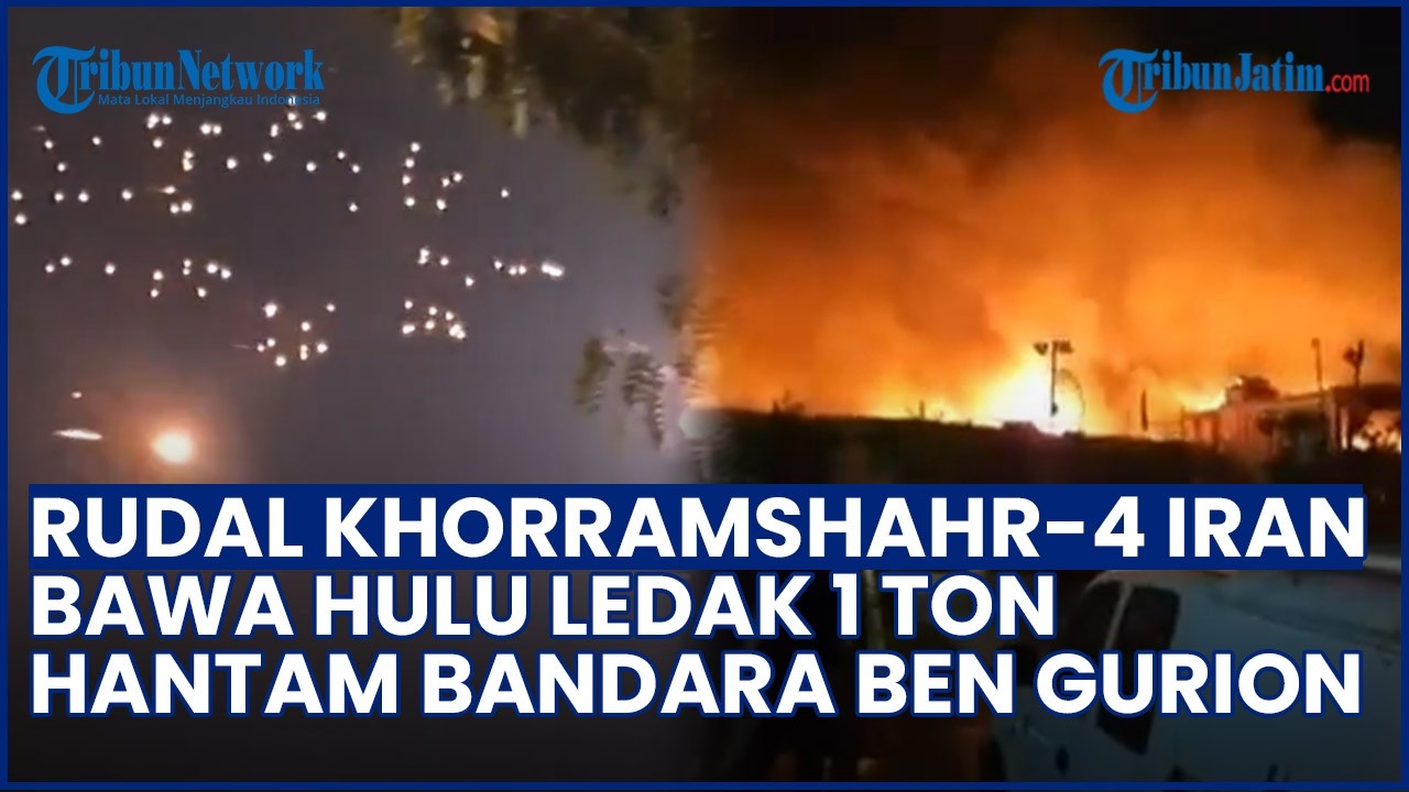 LANGIT ISRAEL MEMBARA! Rudal Khorramshahr-4 Iran Bawa Hulu Ledak 1 Ton Hantam Bandara Ben Gurion