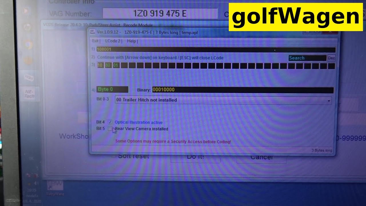 VW Golf 6 rear view camera coding - YouTube