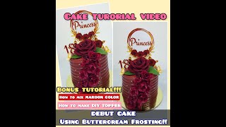 Cake Tutorial Video like a pro/HOW TO MIX MAROON COLOR/HOW TO MAKE DIY CAKE TOPPER/by SanDy's