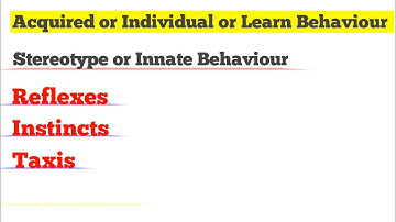 Acquired or Individual learn Behaviour Stereotype Innate Behaviour B.sc 3rd year @UmeshBiology