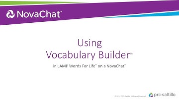 How To | Use Vocabulary Builder in LAMP Words For Life on a NovaChat