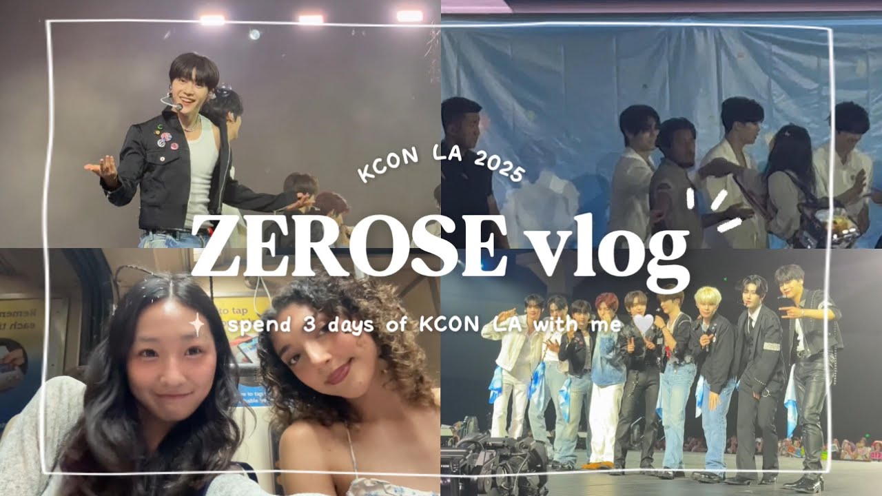 [EN/KR/FR/4K] KCON LA 2025 VLOG 🌹🩵 ZEROSE VLOG • 제로즈 브이로그 • 케이콘 LA 2025 • ZEROBASEONE • MEOVV • IZNA