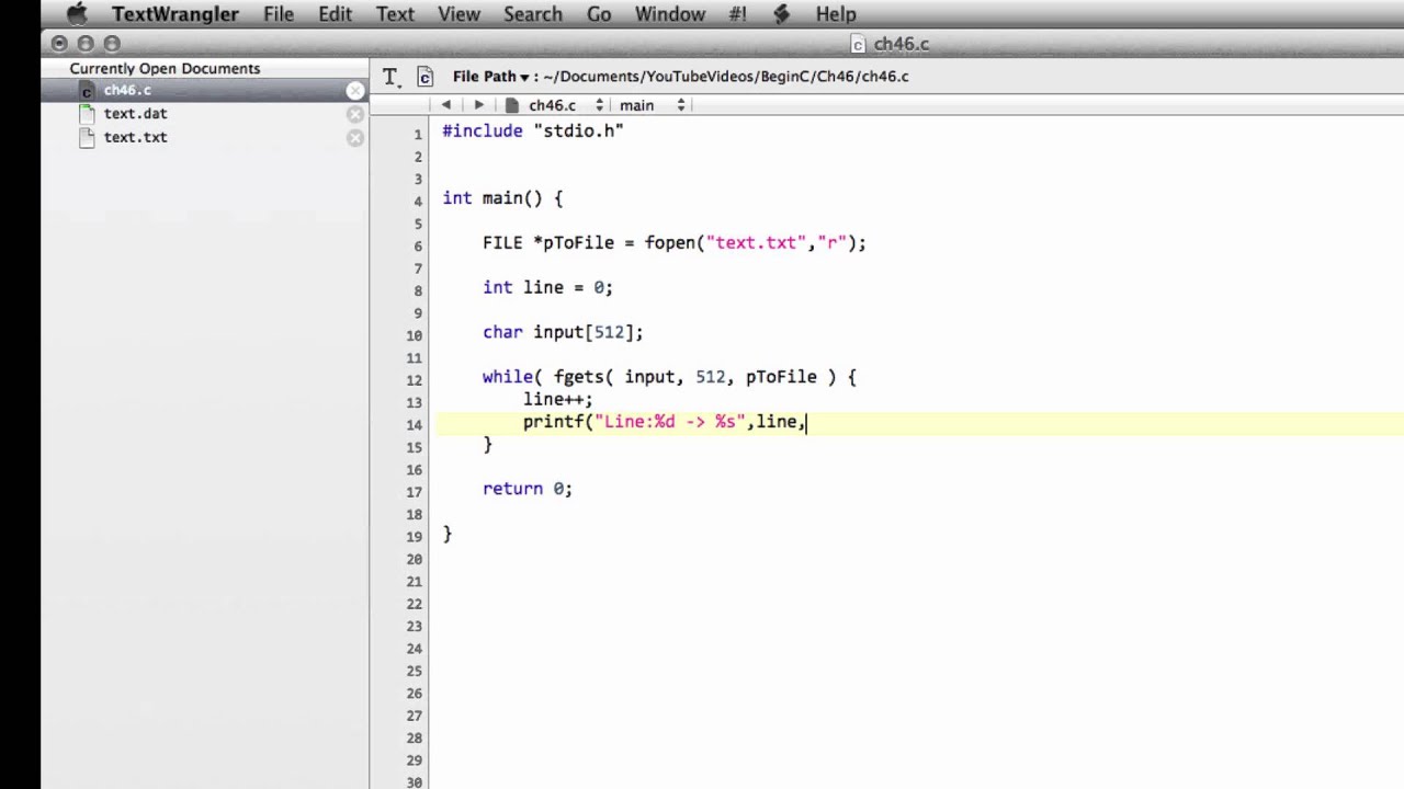 Beginning C Programming - Part 46 - Read Text From A File - Youtube