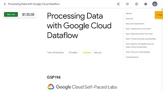 Processing Data with Google Cloud Dataflow GSP198