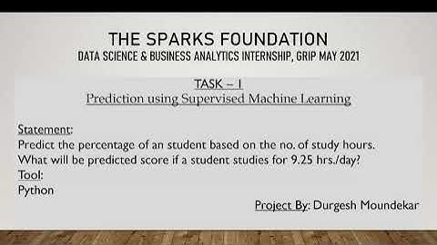 Task-1 : Prediction Using Supervised ML