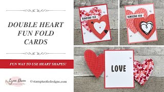 Easy Double Hearts Fun Fold Card