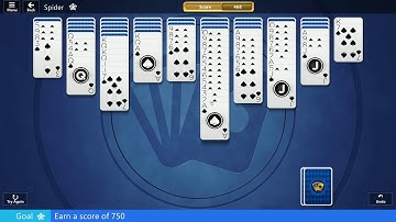ᐈ SPIDER SOLITAIRE Game - 13 Apr, 2019 - Microsoft Solitaire Collection (earn a score of 750)
