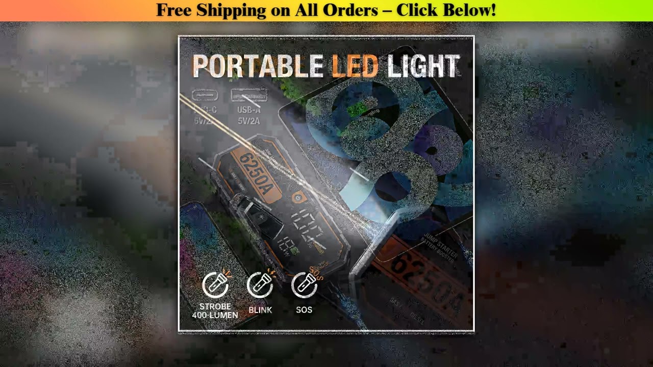 6250A Pro Jump Starter 13L Car Booster Power Bank Portable Charger Auto Starting Device Emergency