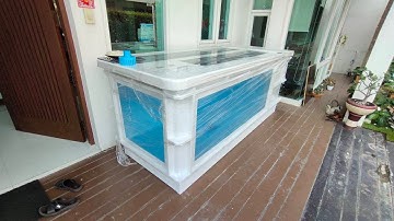 ตือ K-FAST : งานติดตั้งอ่างไฟเบอร์ 250*90*105 ซม. สะดือ/กรองใน ระบบ O4FS พร้อมอุปกรณ์ Set 1