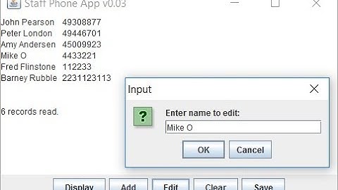 Java - ArrayList - StaffPhoneGUI - Part 3 - Edit, auto-save, etc
