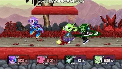 SSF2 Freedom Planet Smash-Up: Lilac and Carol vs Amethia (Lilac Black) and Zamasu