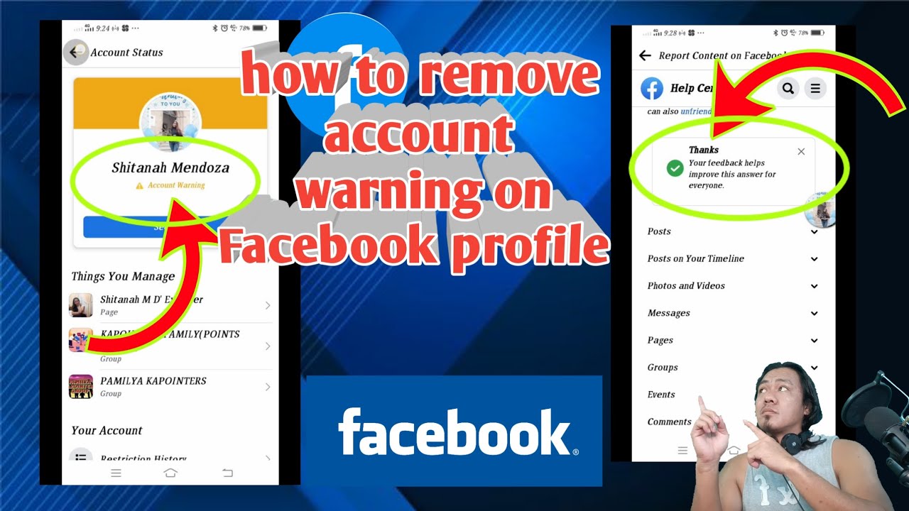 HOW TO REMOVE account warning on Facebook profile tagalog tutorial 2023 ...