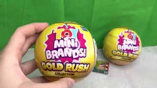 Unboxing 3 Toy Mini Brands Gold Rush collection | asmr | No Talking |  #fidgets&amp;toys
