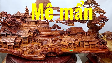 Mê mẩn trước tượng tiểu cảnh gỗ hương Gia Lai già đanh.