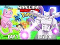 I Survived 100 Days as a POKEMON in Minecraft!