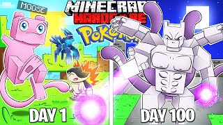 I Survived 100 Days as a POKEMON in Minecraft!