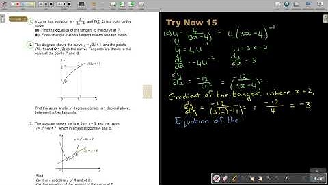 6 15 Applications of Differentiation   Tangents and Normals   part 5