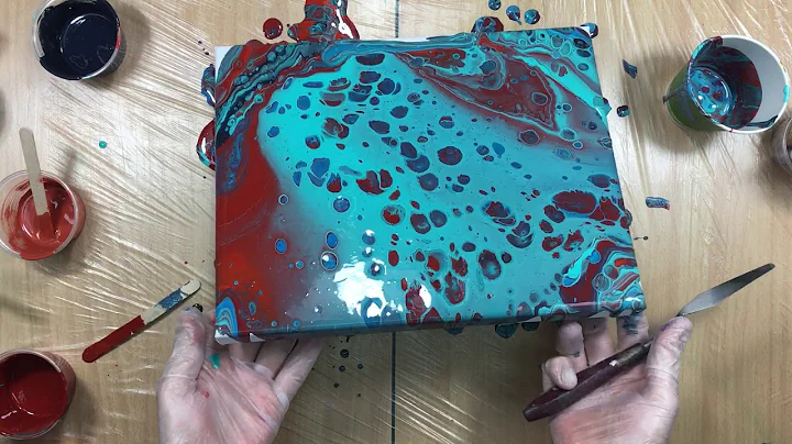 ( 334 )  Acrylic pour with gold and glitter.