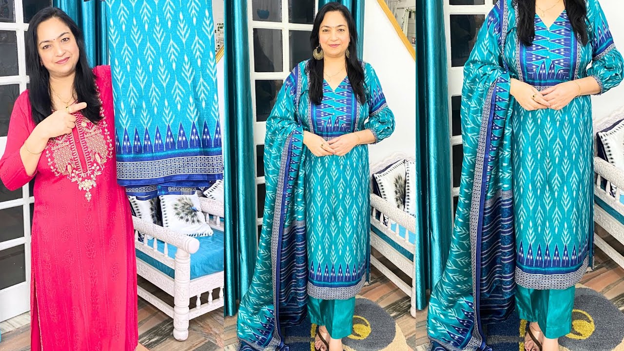 Light Blue Cotton Paisley Printed Kurti - KRTDB1246 from saree.com