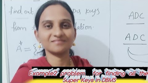 Example 2 problem for finding all the super keys in functional dependency in DBMS