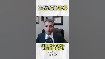LAWYER ADVICE: How to REFUSE a Field Sobriety Test!