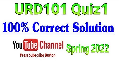 URD101 Quiz1 Solution Spring 2022 | Vu URD101 MCSQs || virtual University