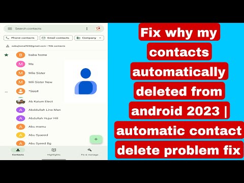 Video: Hvorfor slettede kontakter automatisk fra Android?