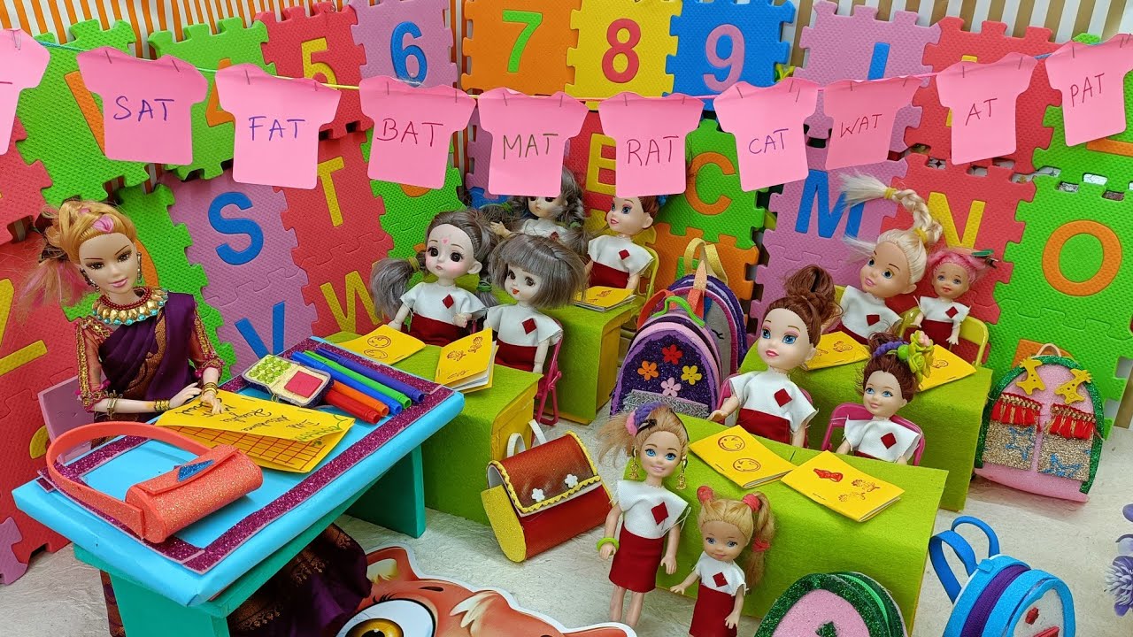 மகிழ்ச்சியான நேரம் பகுதி 703 | barbie school routine village| mini green food| Kavita vinitha malar