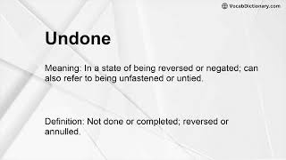 Information Undone Meaning Update