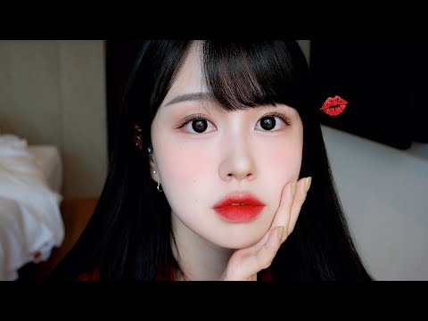 (ENG/JPN) 톤다운 했어요 &amp;#39;◡&amp;#39; 흑발에 깔끔한 레드립 메이크업ㅣRED LIP DAILY MAKEUPㅣ소현 SOHYEON