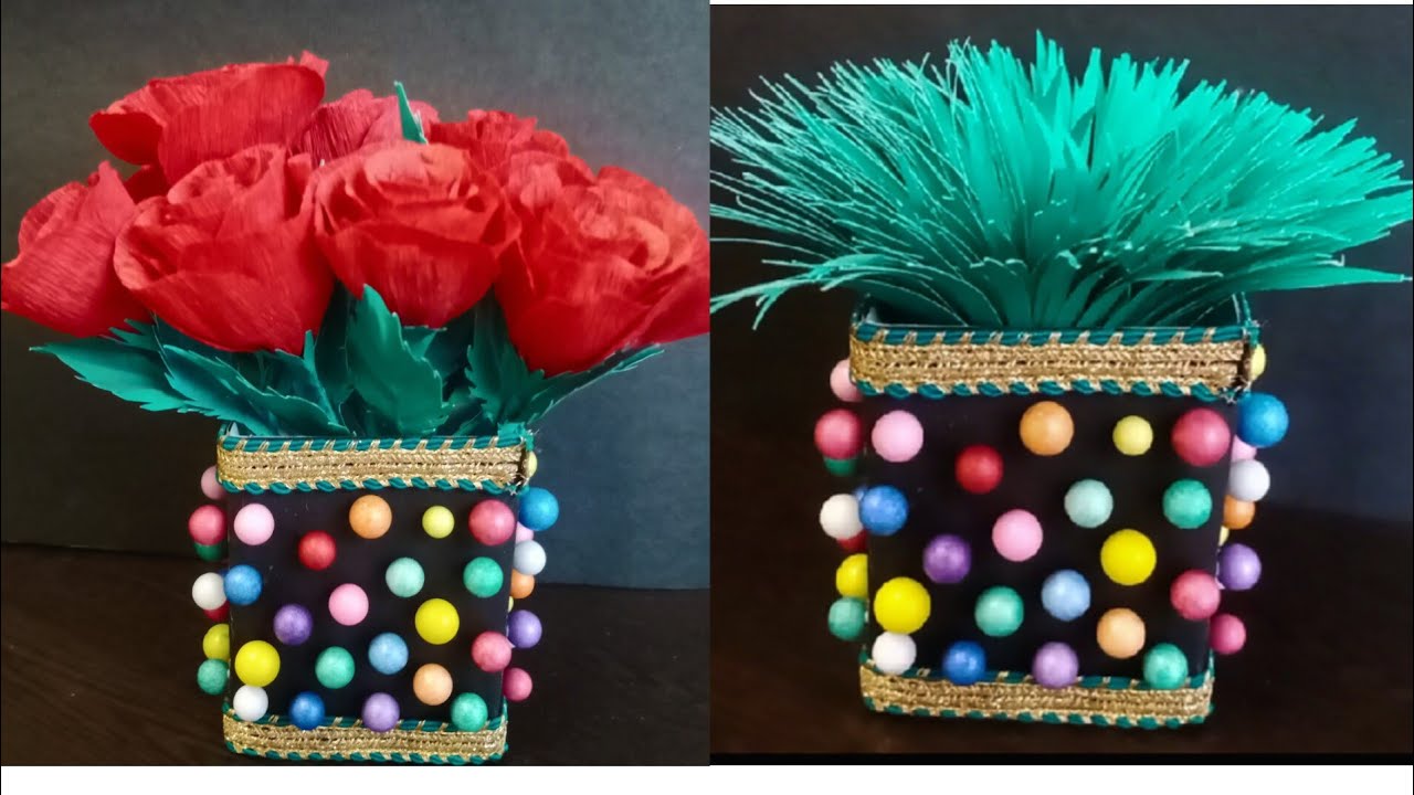 Easy Flower Vase Making / Handmade Flower Vase / Flower Vase Craft