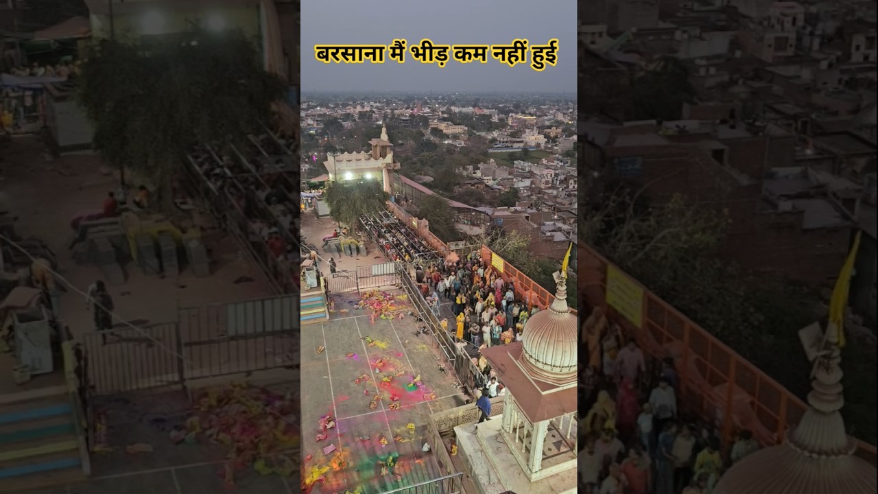 Barsana Holi | Radha Rani Mandir crowd 