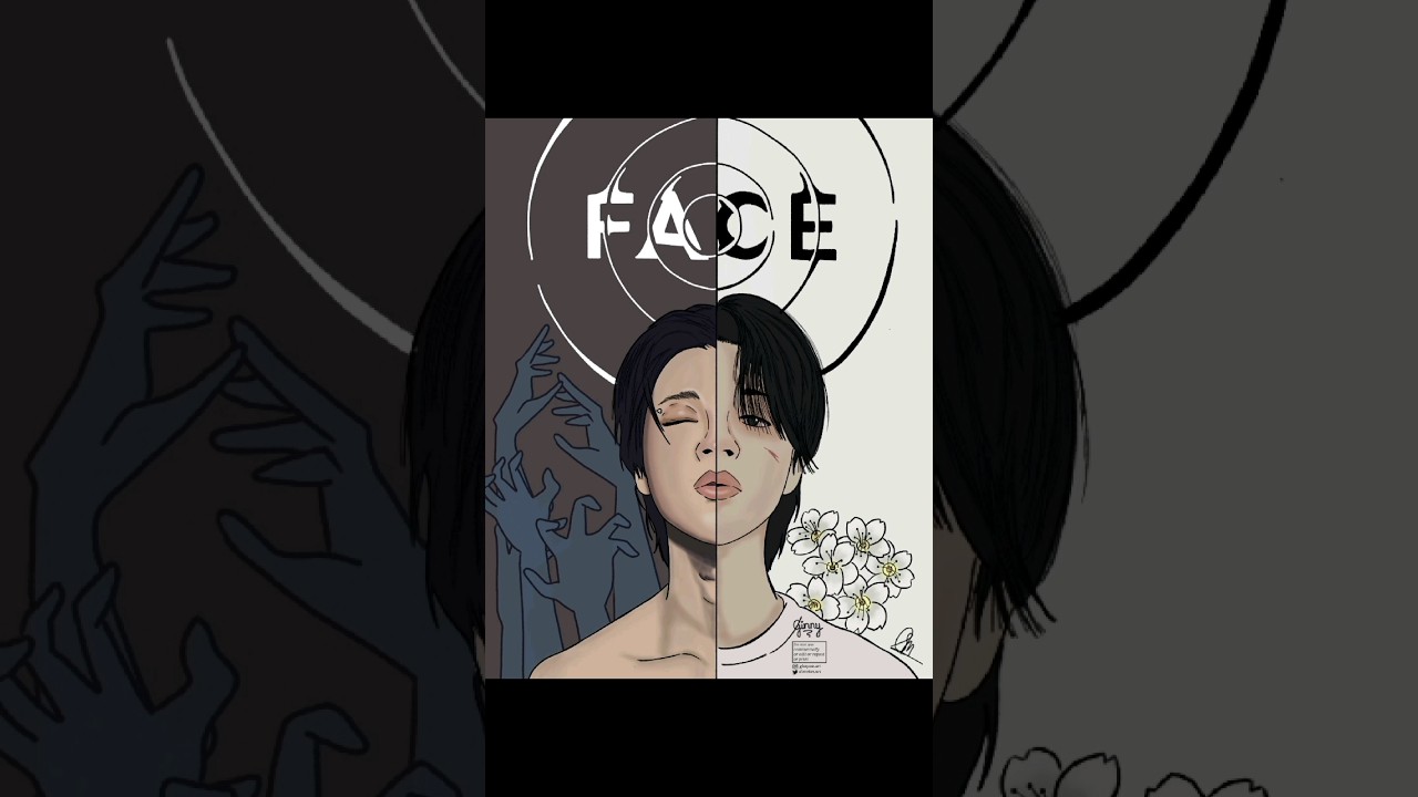 [Time lapse] Jimin FACE poster design #bts #jimin #face #jiminface #btsarmy #btsfanart #btsshorts