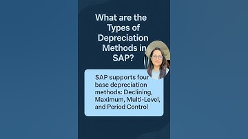 Types of Depreciation Methods in SAP Explained Simply #interview