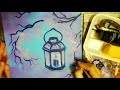 How to Paint Snowy Acrylic / Pine Winter lantern