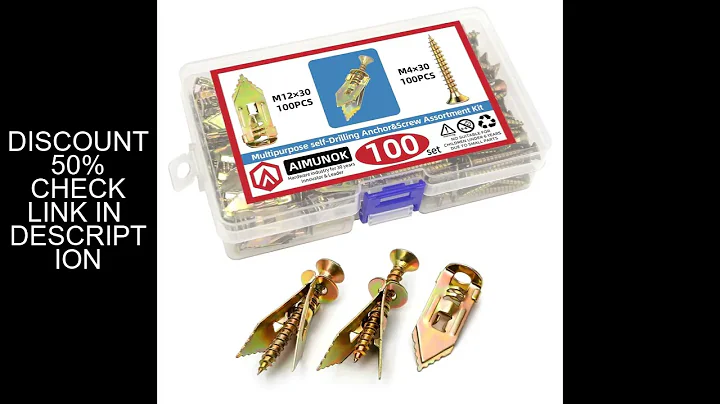 30/60/100set Self Drilling Drywall Anchors with Screws Kit With A 30mm Length High Quality Gypsum Ex