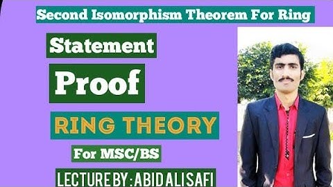 Second Isomorphism Theorem For Ring || Ring Theory By MATH POINT ACADEMY
