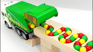 Marble Run Race ☆ HABA Slope, Dump Truck & Concrete Mixer Truck #08