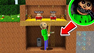 CREEPYPASTA BALDI APARECE DEBAJO DE MI CAMA EN MINECRAFT✏️😱 - BEBE NOOBSI Y BEBE NOOB VS BALDI.EXE