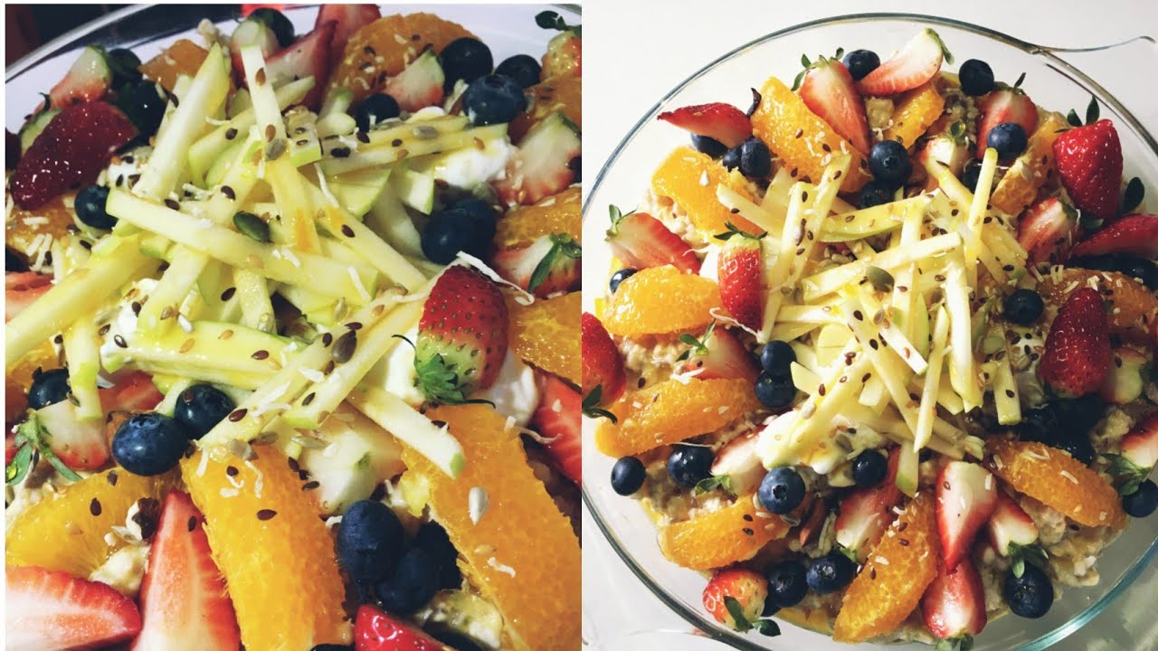 Bircher Muesli Recipe(Vegan)Healthy Weightloss Breakfast with fruits